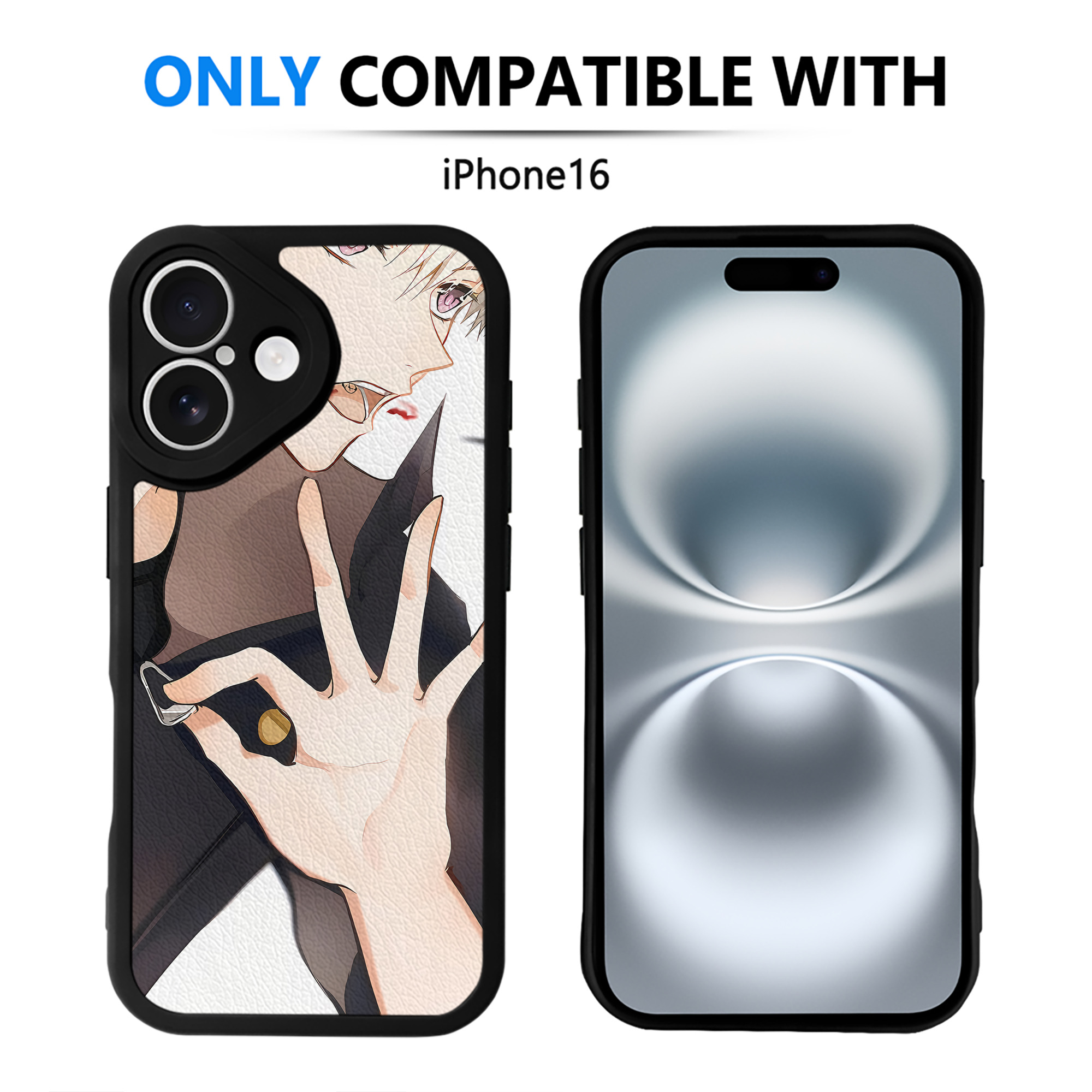 （画像用） 呪術廻戦 Jujutsu Kaisen 【iPhone 16シリーズ対応】シリコンスマホケース（レザー調） 材質：シリコン